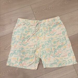 Faherty Men's Athletic Lined Shorts - Pastel Green and Peach
